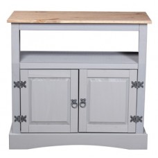 Corona Grey TV Unit 2 door. Solid Pine by Greenheart Furniture
