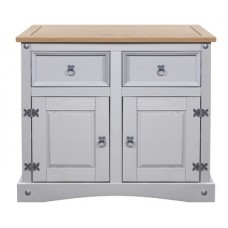 Corona Grey Buffet 2 Doors & 2 Drawers Sideboard. Solid Pine by Greenheart Furniture