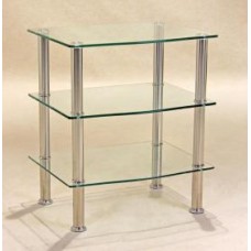 Hudson 3 tier TV unit Clear Glass