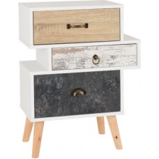 Nordic Three Drawer Bedside Cabinet