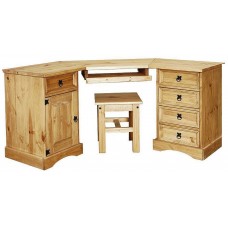 Corona Corner Computer Desk and Stool