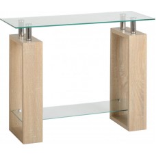 Milan Console Table Glass and Sonoma Oak 