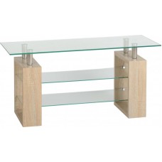 Milan TV Unit Glass and Sonoma Oak by Seconique