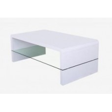 Vala Coffee Table Glass and High Gloss White