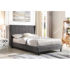 Amelia Grey Upholstered Fabric 4ft6 Double Bed by Seconique