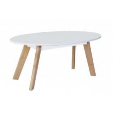 Belgium White & Oak Oval Coffee Table  (Eiffel Designer Eames Style).