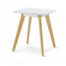 Belgium White & Oak Square Lamp Table  (Eiffel Designer Eames Style).