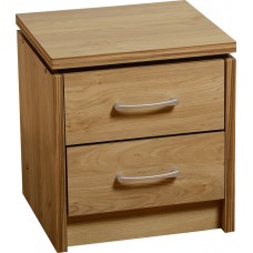Charles Oak Bedside Cabinet- 2 drawer Oak by Seconique.