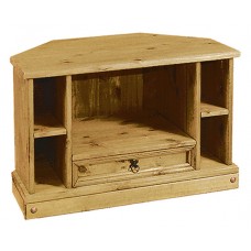 Corona Pine Corner TV Unit with drawer.