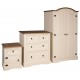 Corona Cream BedroomTrio Set- Double Wardrobe, 2 & 2 Drawer Chest and 1 Drawer Bedside