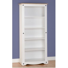 Corona White and Pine Tall Bookcase by Seconique