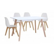 Belgium Eiffel Retro Design Wood Style Table and Chair Dining Set Large.