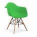 Eiffel Retro Design Wood Style White Arm Chairs x 2