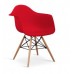 Eiffel Retro Design Wood Style White Arm Chairs x 2