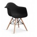 Eiffel Retro Design Wood Style White Arm Chairs x 2