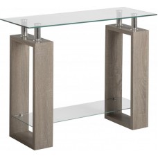 Milan Console Table Glass in Charcoal Grey Oak by Seconique