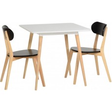 Julian Retro Dining Set Black and White by Seconique