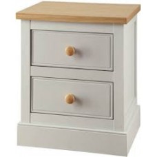 Victoria Bedside Cabinet. Grey with Oak top.
