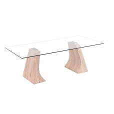 Yogi Coffee Table Glass and light Oak
